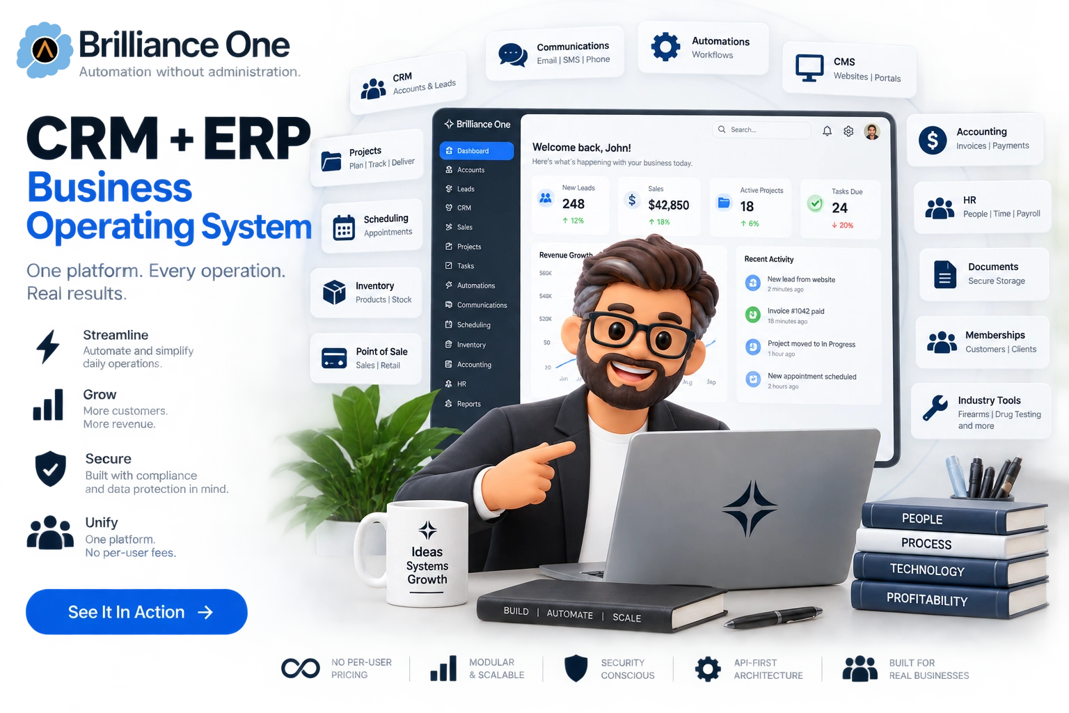 Brilliance One CRM, ERP and business operating system